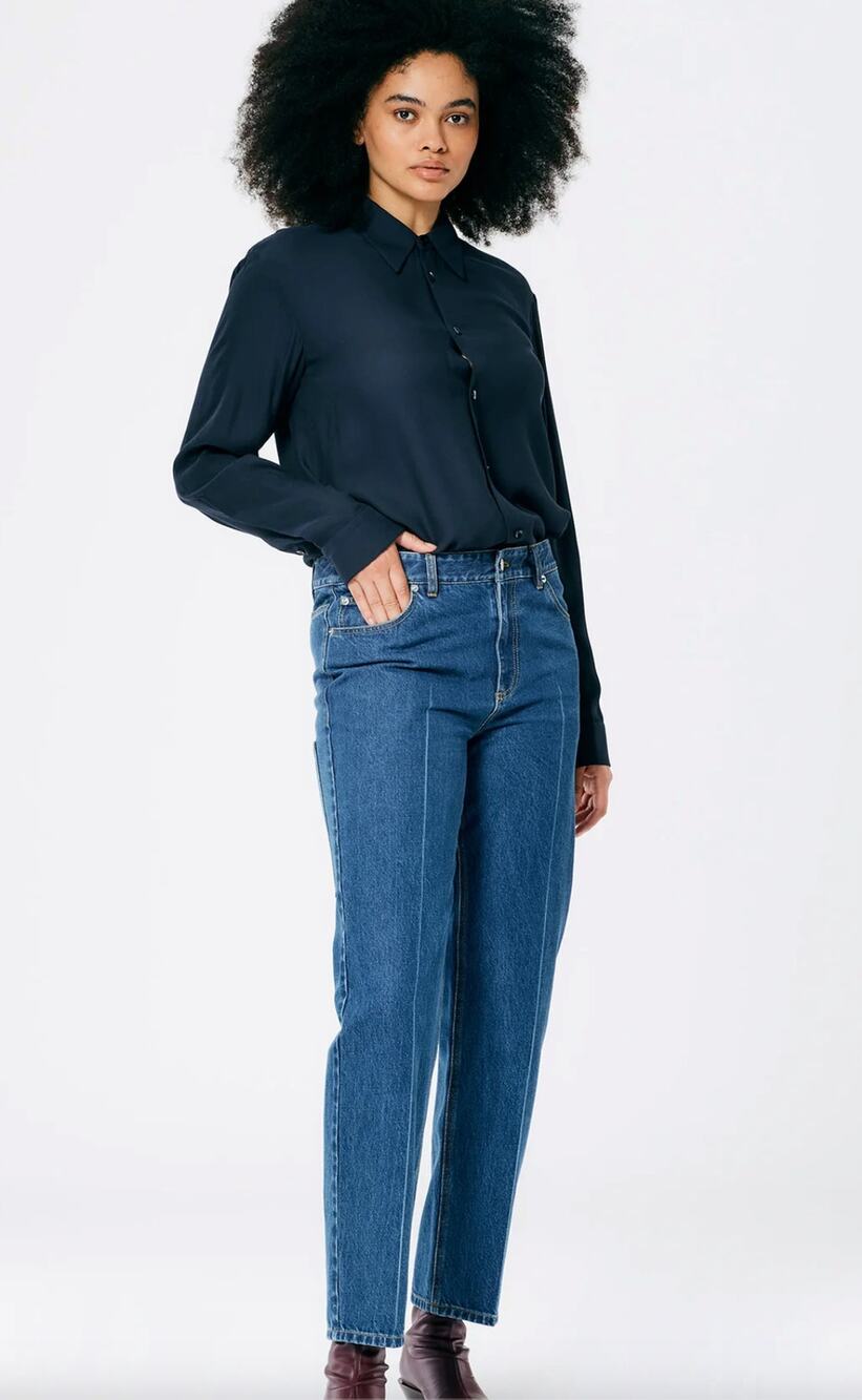 Tibi Jeans Medium Stone Wash Denim Elfie 27